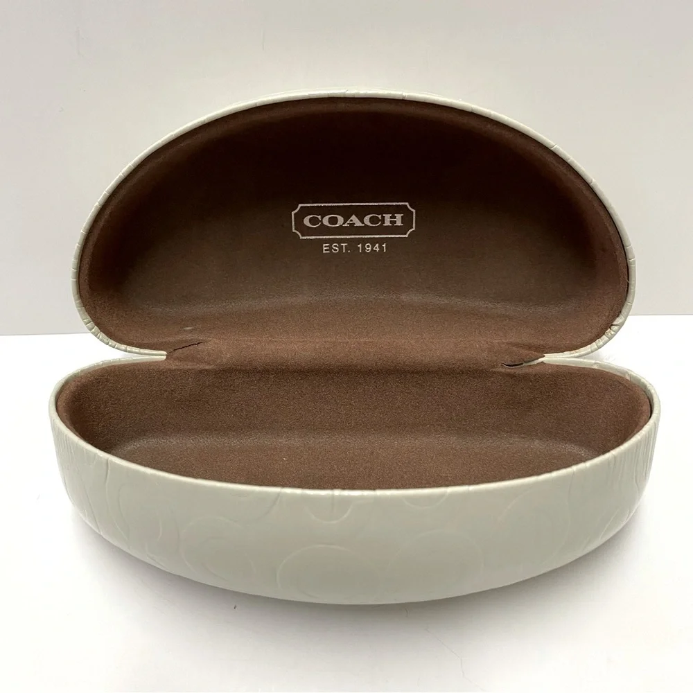 Coach Hardshell Clam Shell Sunglasses Glasses Case White